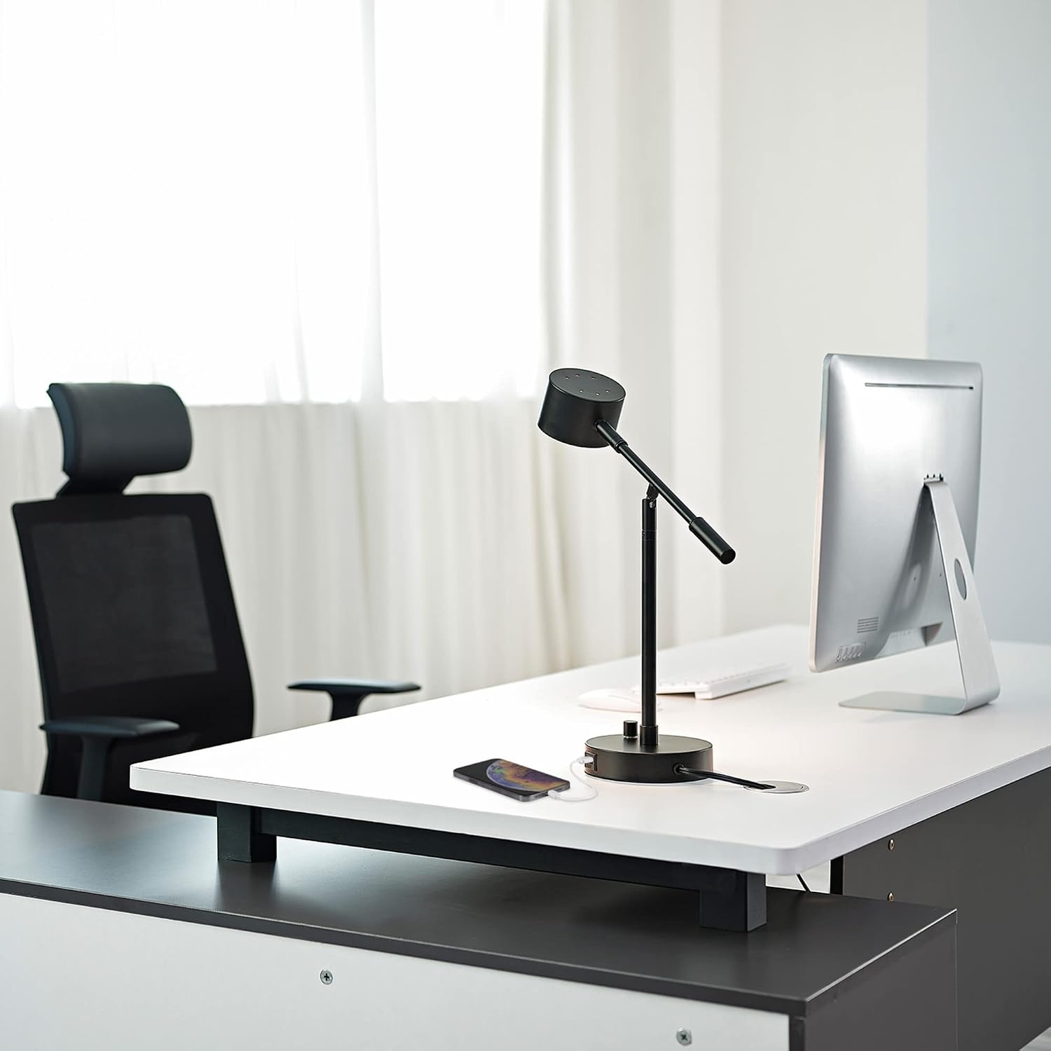 image:imageGlobe Electric 52889 West 15 LED Integrated Desk Lamp Matte Brass 200 Lumens Dimmer Rotary SwitchAristocrat