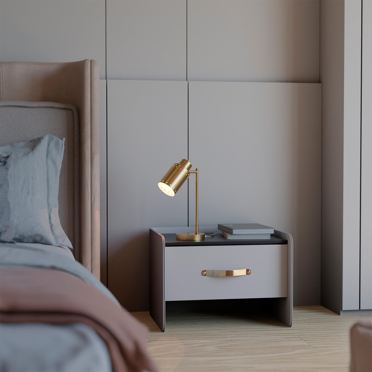 image:imageGlobe Electric 52889 West 15 LED Integrated Desk Lamp Matte Brass 200 Lumens Dimmer Rotary SwitchMatte White