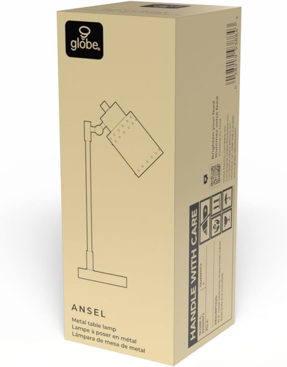 image:imageGlobe Electric 52889 West 15 LED Integrated Desk Lamp Matte Brass 200 Lumens Dimmer Rotary SwitchMatte White