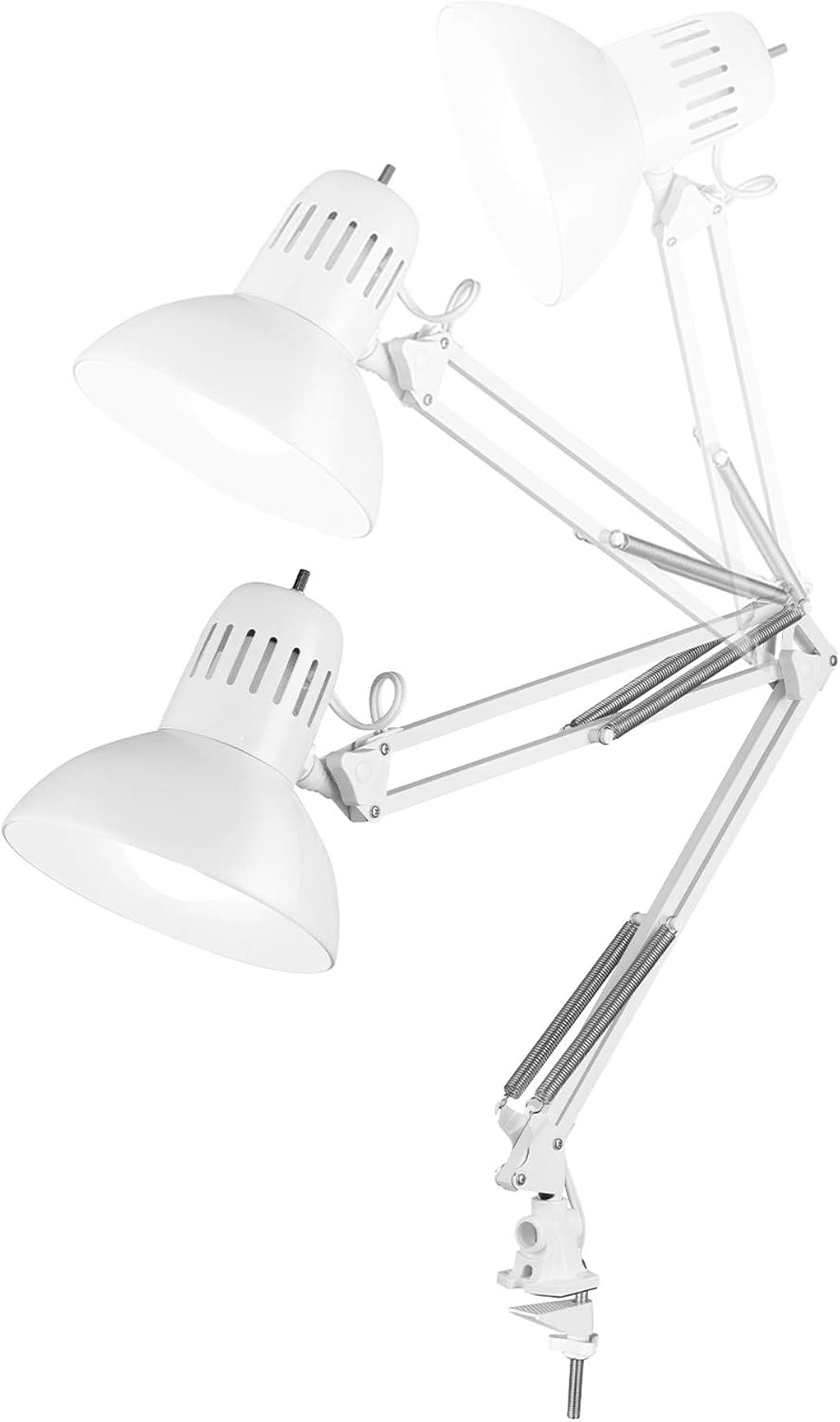image:imageGlobe Electric 56963 315 MultiJoint Desk Lamp with Metal Clamp Black OnOff Rotary Switch on Shade Partially Adjustable Swing Arm Home Essentials Reading Light Office DcorWhite
