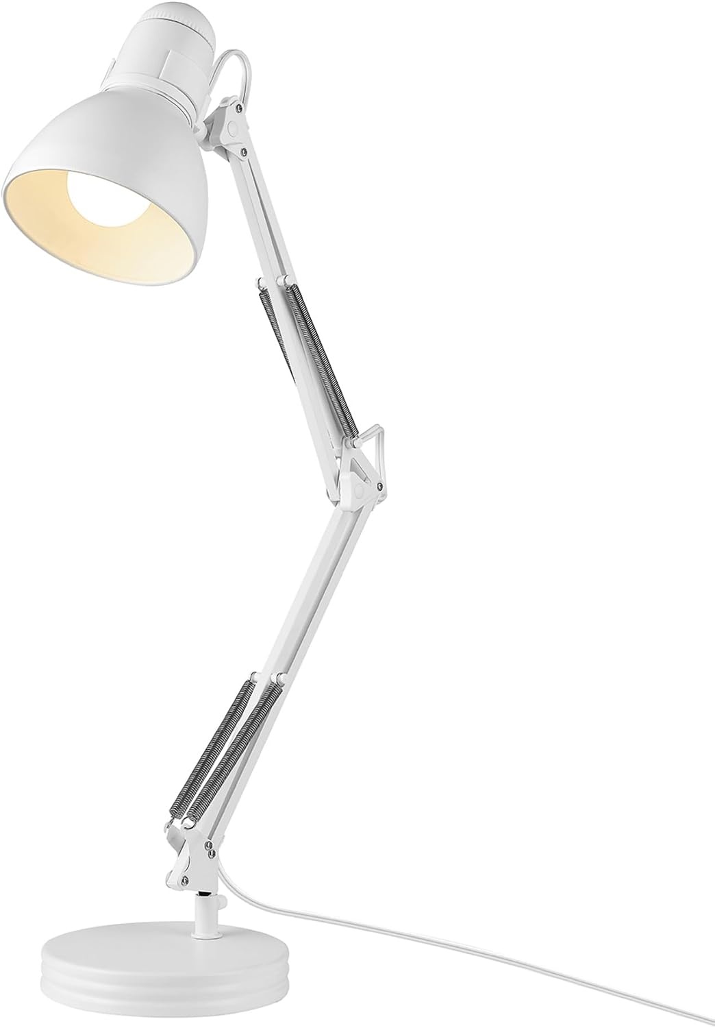 image:imageGlobe Electric 5698601 28 Heavy Base Top Moving Spring Balanced Swing Arm Desk Lamp Black OnOff Rotary Switch on Shade Office Decor Reading Light Home Essentials Room LightingWhite
