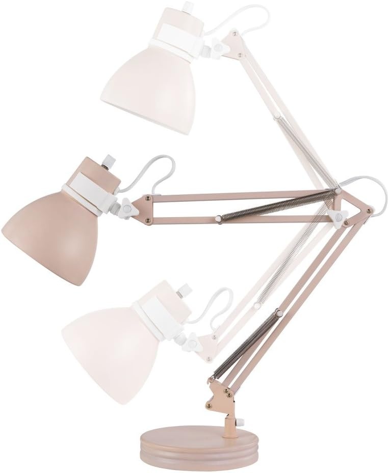 image:imageGlobe Electric 5698601 28 Heavy Base Top Moving Spring Balanced Swing Arm Desk Lamp Black OnOff Rotary Switch on Shade Office Decor Reading Light Home Essentials Room LightingRose