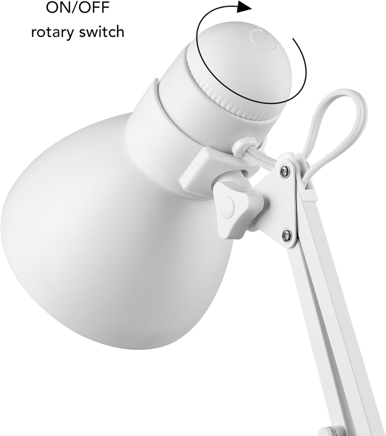 image:imageGlobe Electric 5698601 28 Heavy Base Top Moving Spring Balanced Swing Arm Desk Lamp Black OnOff Rotary Switch on Shade Office Decor Reading Light Home Essentials Room LightingWhite