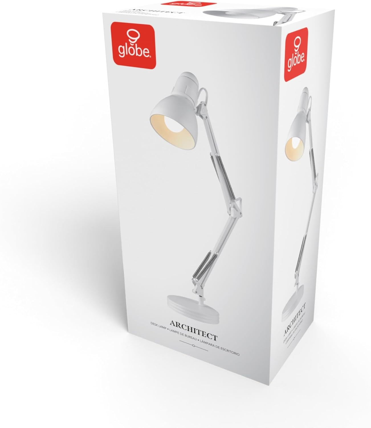 image:imageGlobe Electric 5698601 28 Heavy Base Top Moving Spring Balanced Swing Arm Desk Lamp Black OnOff Rotary Switch on Shade Office Decor Reading Light Home Essentials Room LightingWhite