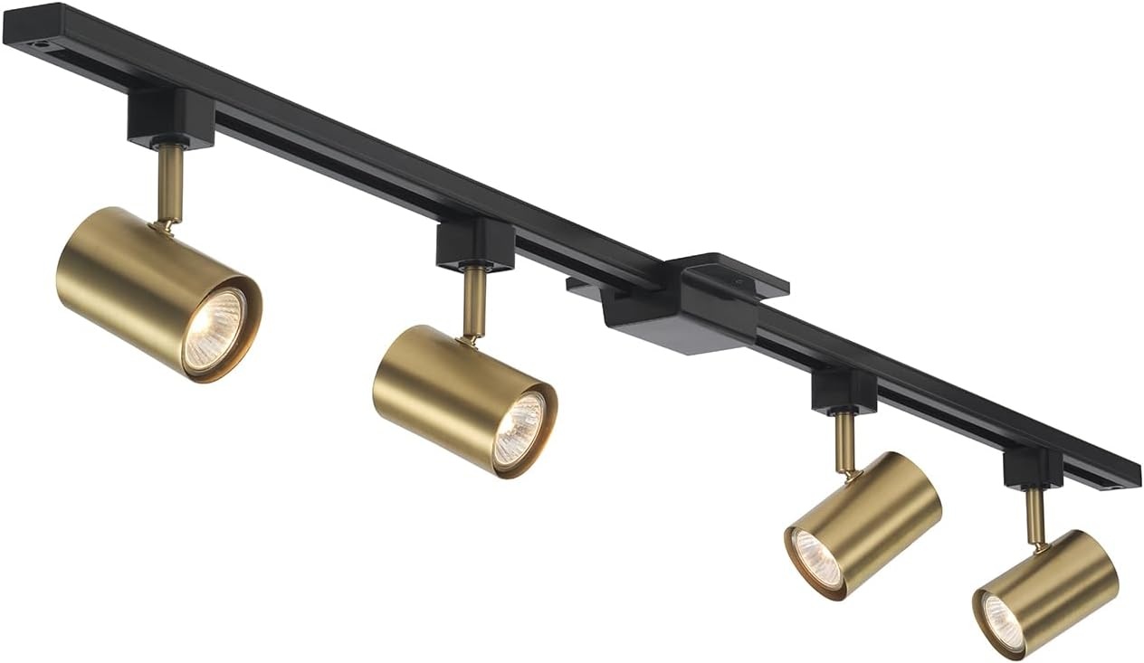 image:imageGlobe Electric 59738 Tribeca 4Light 56 Track Lighting Kit Matte Black Bulb Not IncludedMatte Black Brass