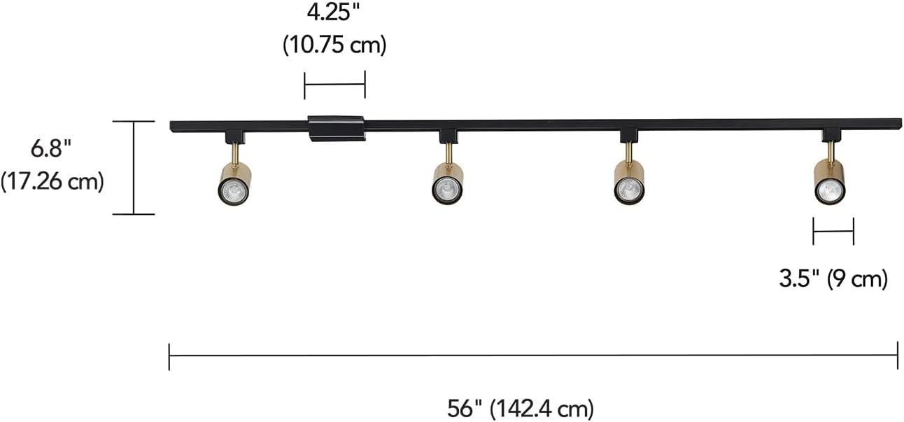 image:imageGlobe Electric 59738 Tribeca 4Light 56 Track Lighting Kit Matte Black Bulb Not IncludedMatte Black Brass