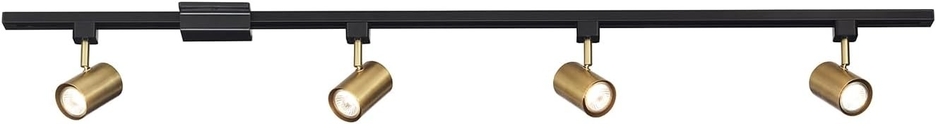 image:imageGlobe Electric 59738 Tribeca 4Light 56 Track Lighting Kit Matte Black Bulb Not IncludedMatte Black Brass