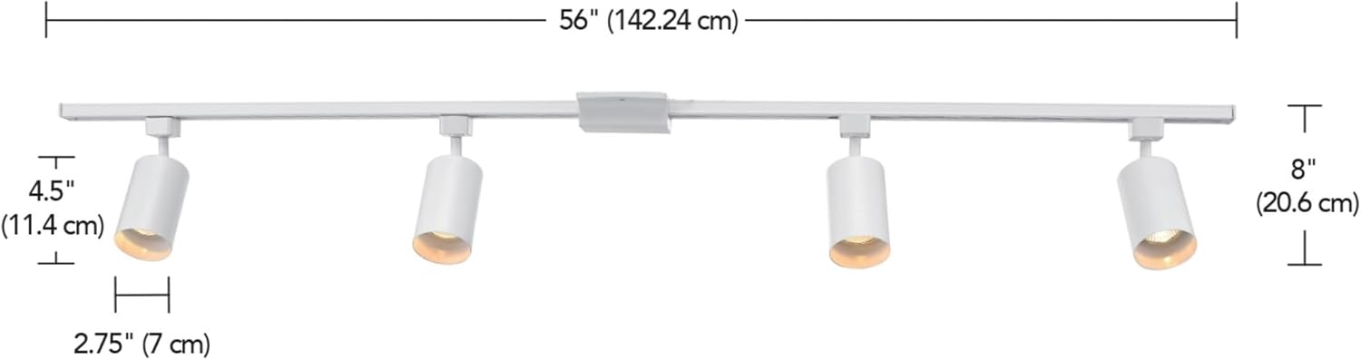 image:imageGlobe Electric 59738 Tribeca 4Light 56 Track Lighting Kit Matte Black Bulb Not IncludedMatte White