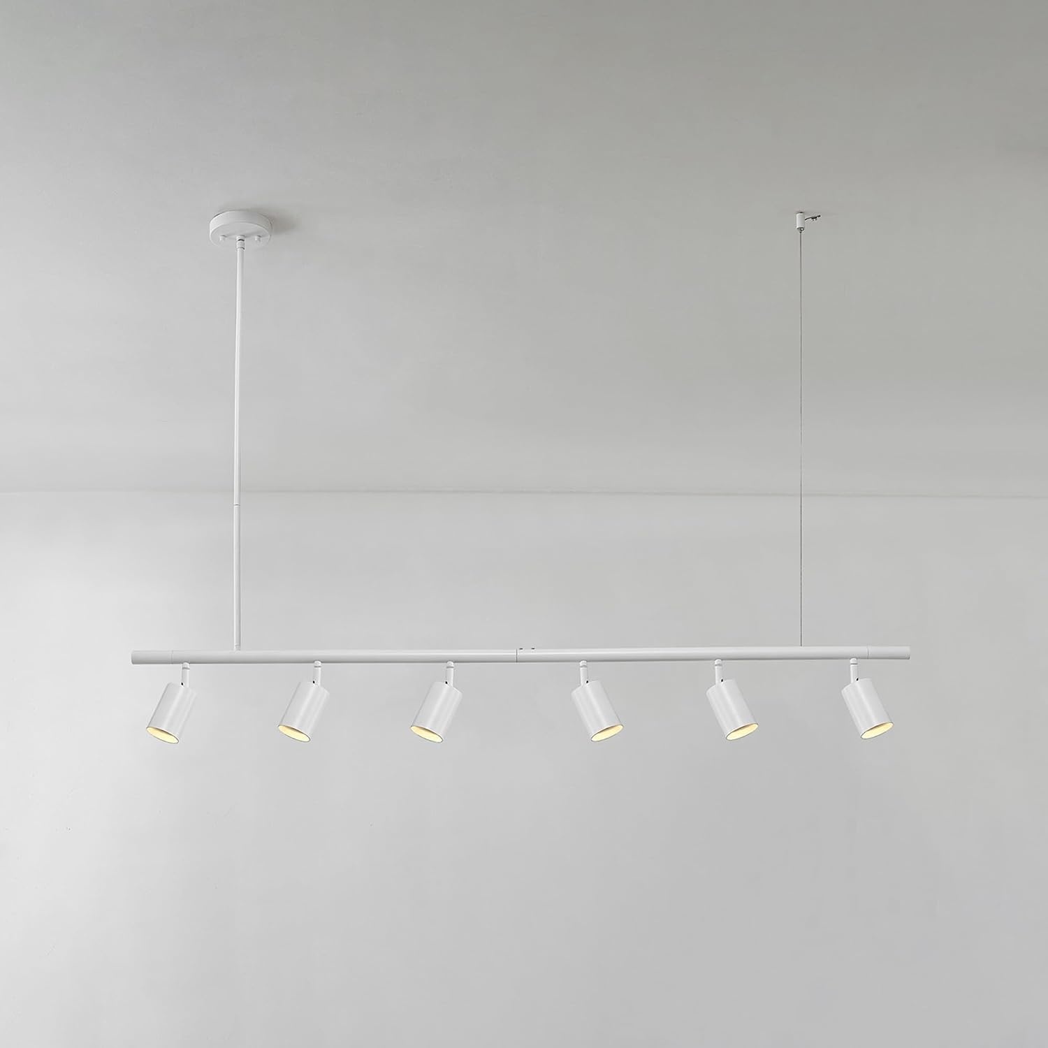 image:imageGlobe Electric 59811 6Light Adjustable Track Lighting Matte Black Industrial Farmhouse Rectangular Frame Pivoting Heads E26 Base Dimmable Ceiling Track FixtureWhite Cynthia