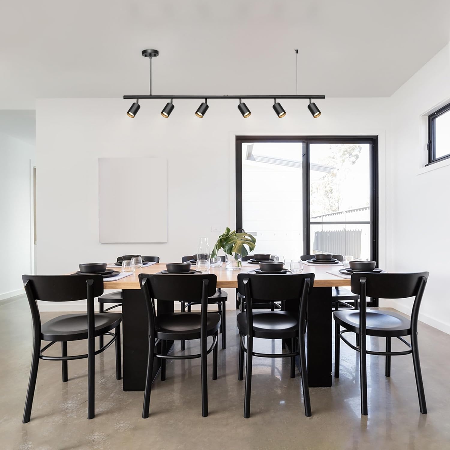 image:imageGlobe Electric 59811 6Light Adjustable Track Lighting Matte Black Industrial Farmhouse Rectangular Frame Pivoting Heads E26 Base Dimmable Ceiling Track FixtureBlack Cynthia