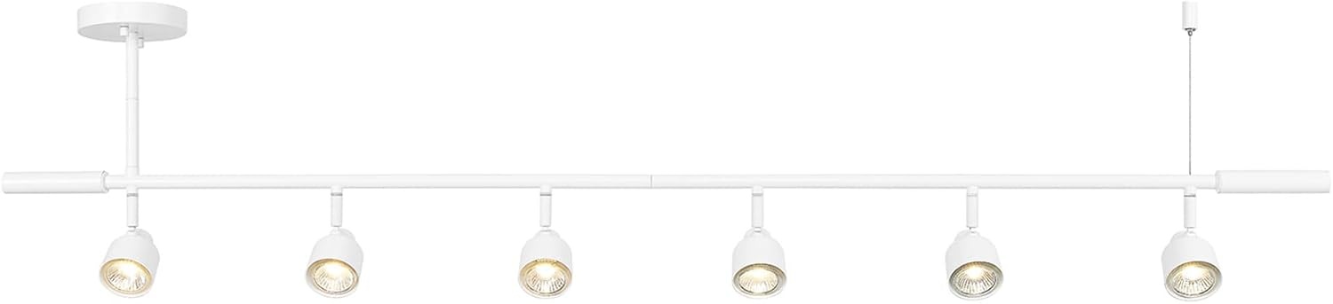 image:imageGlobe Electric 59811 6Light Adjustable Track Lighting Matte Black Industrial Farmhouse Rectangular Frame Pivoting Heads E26 Base Dimmable Ceiling Track FixtureMatte White Eastwood