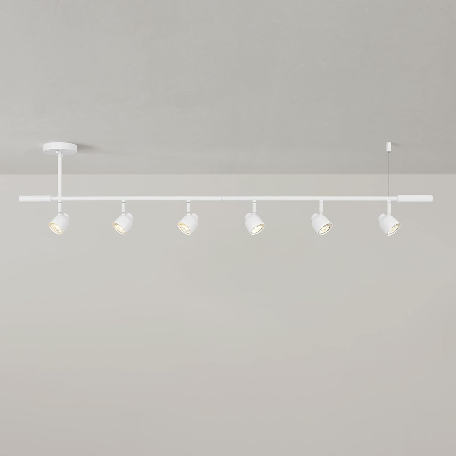 image:imageGlobe Electric 59811 6Light Adjustable Track Lighting Matte Black Industrial Farmhouse Rectangular Frame Pivoting Heads E26 Base Dimmable Ceiling Track FixtureMatte White Eastwood