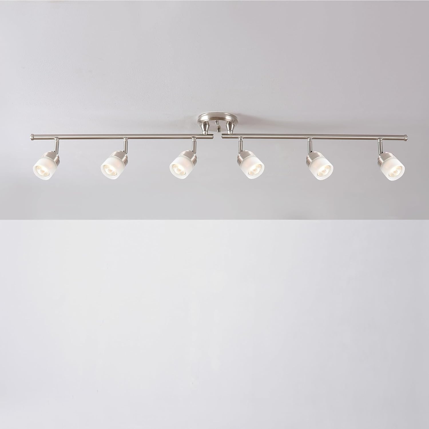 image:imageGlobe Electric 59865 Spence 6Light Foldable Track Lighting Brushed Nickel Frosted Glass ShadesBrushed Nickle Spence
