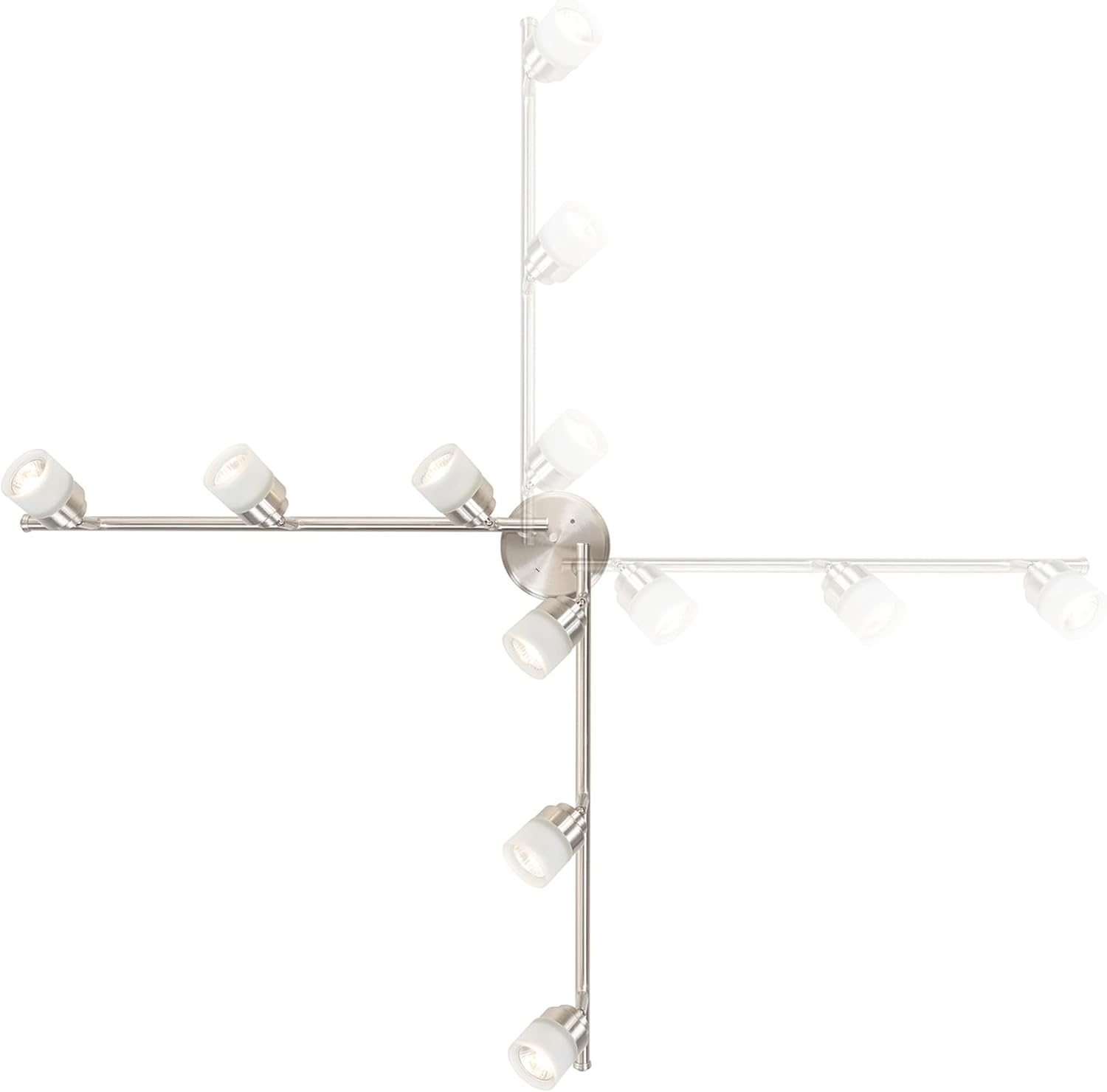 image:imageGlobe Electric 59865 Spence 6Light Foldable Track Lighting Brushed Nickel Frosted Glass ShadesBrushed Nickle Spence