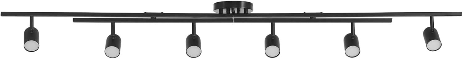 image:imageGlobe Electric 59865 Spence 6Light Foldable Track Lighting Brushed Nickel Frosted Glass ShadesMatte Black Wilma