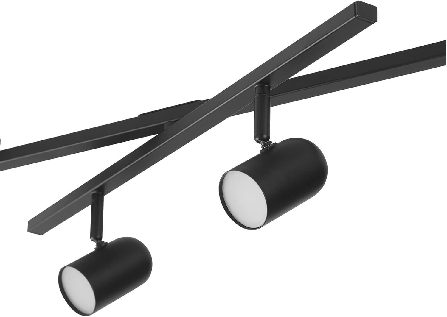image:imageGlobe Electric 59865 Spence 6Light Foldable Track Lighting Brushed Nickel Frosted Glass ShadesMatte Black Wilma