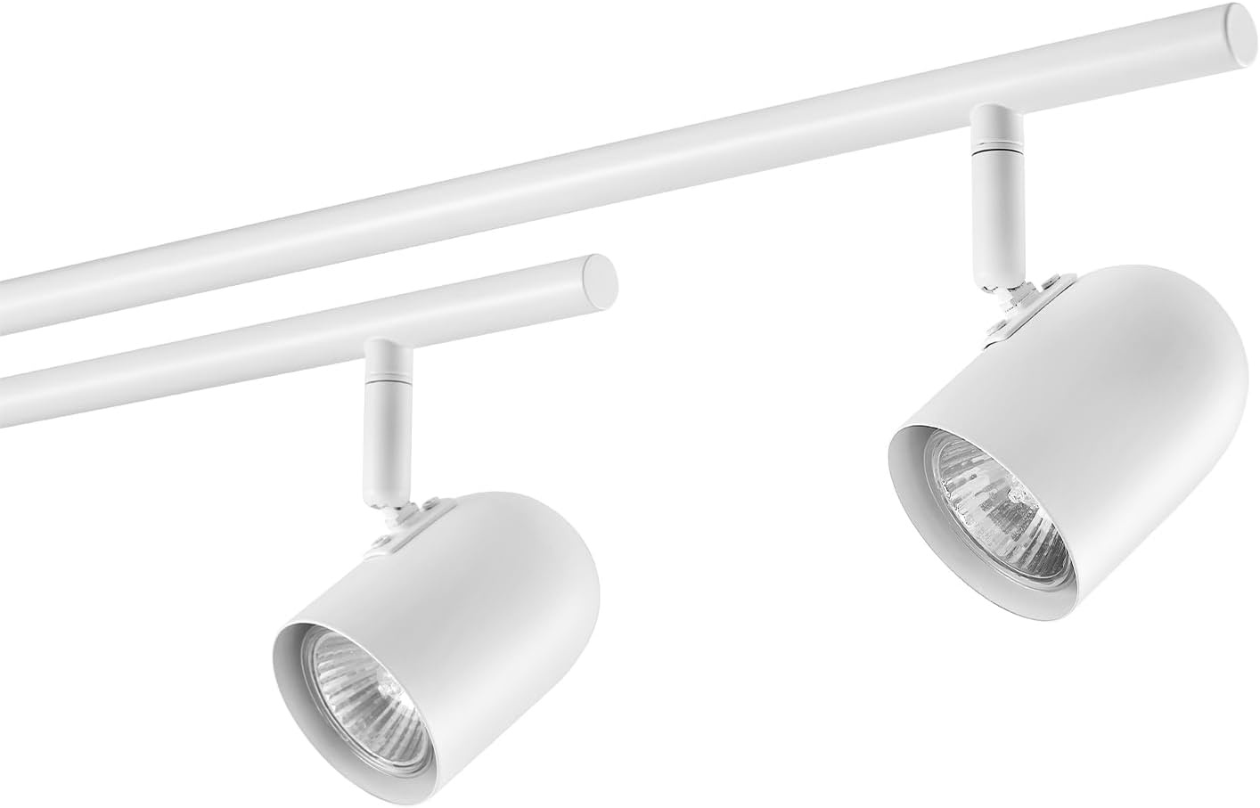image:imageGlobe Electric 59865 Spence 6Light Foldable Track Lighting Brushed Nickel Frosted Glass ShadesMatte White Niven