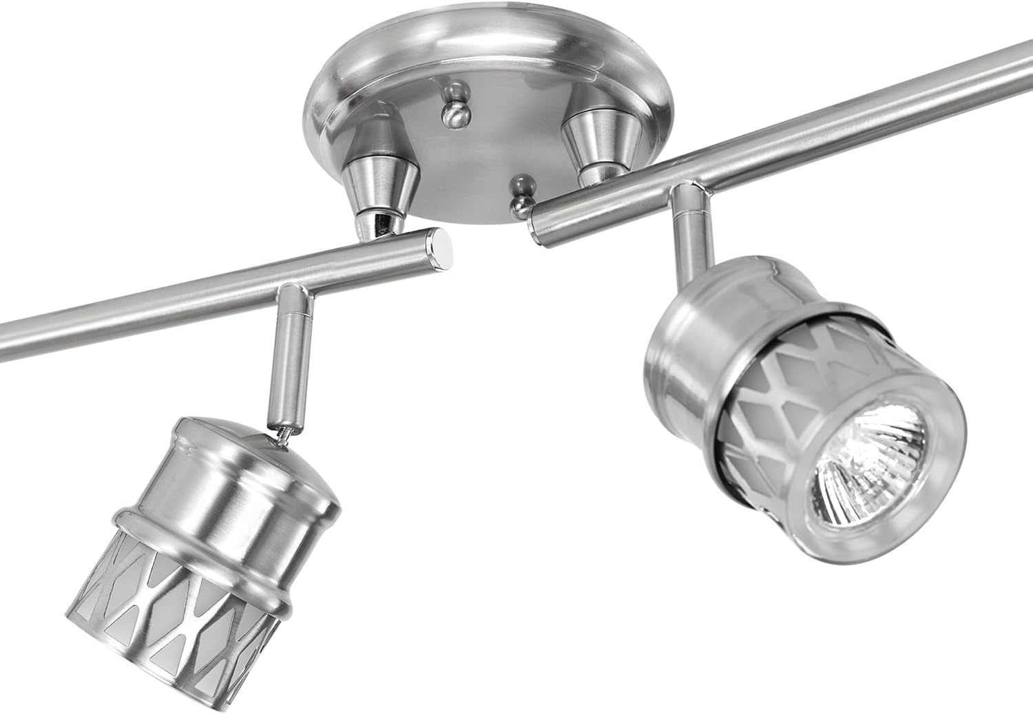 image:imageGlobe Electric 59865 Spence 6Light Foldable Track Lighting Brushed Nickel Frosted Glass ShadesNickel Kearney