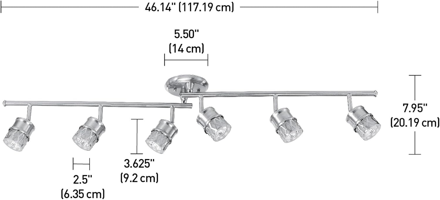 image:imageGlobe Electric 59865 Spence 6Light Foldable Track Lighting Brushed Nickel Frosted Glass ShadesNickel Kearney