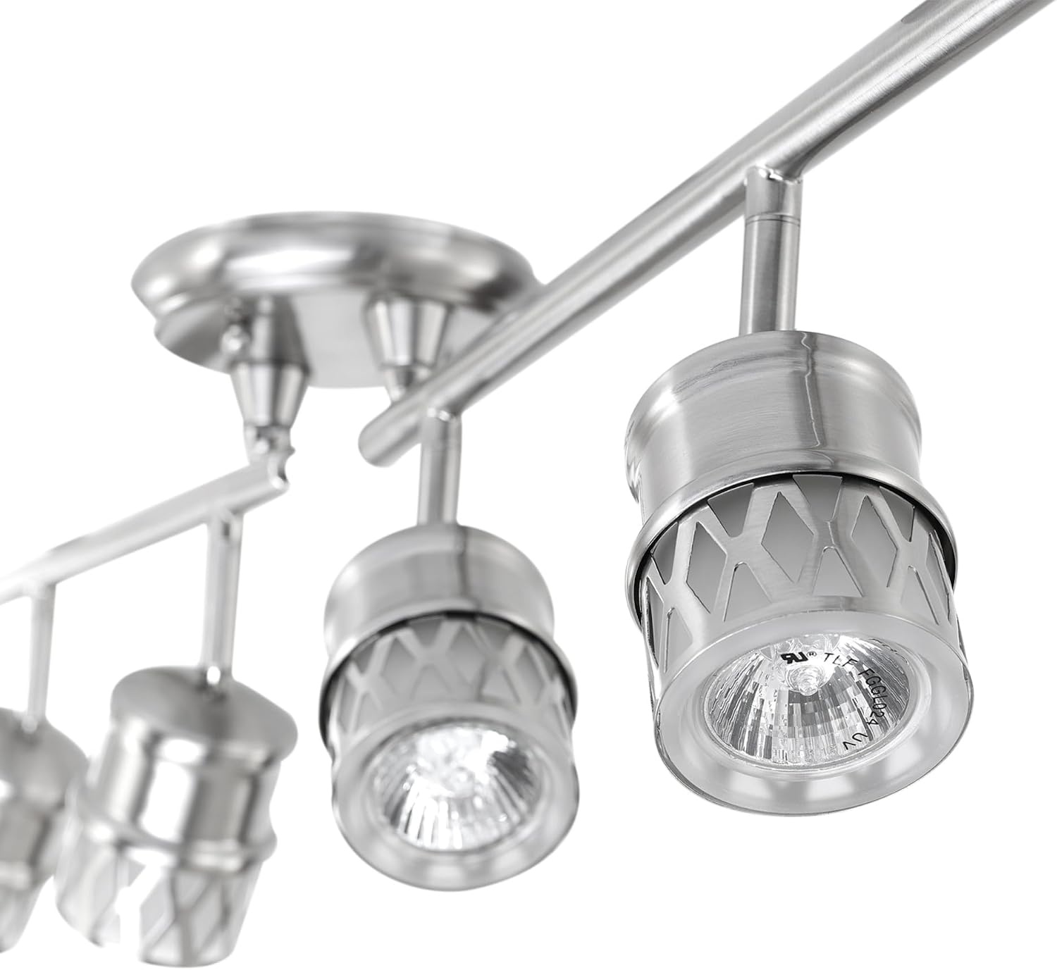 image:imageGlobe Electric 59865 Spence 6Light Foldable Track Lighting Brushed Nickel Frosted Glass ShadesNickel Kearney