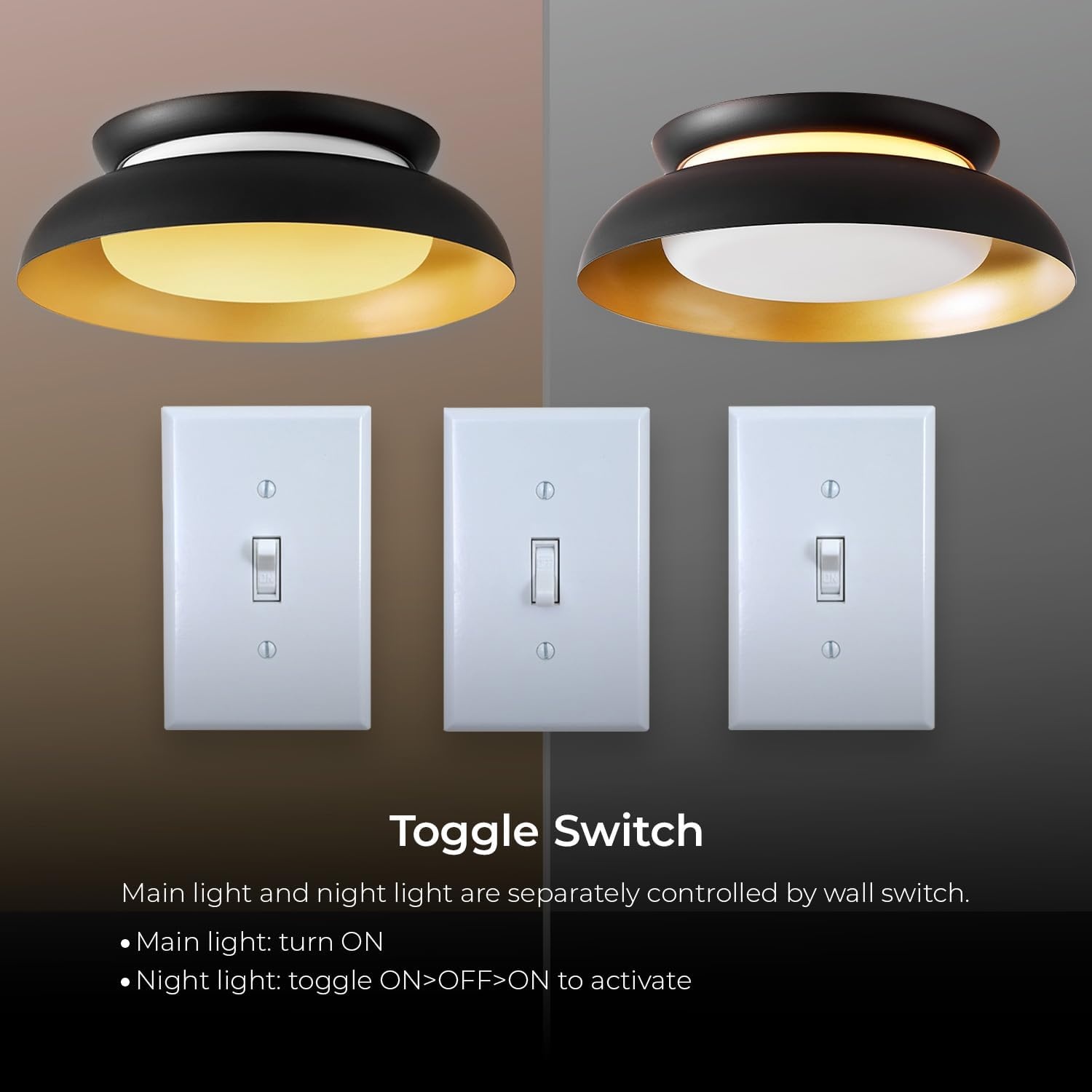 image:imageGlobe Electric 60309 2Light Flush Mount Ceiling Light Matte Black Antique Brass Accents Frosted Glass Shade Bedroom Lighting Fixtures Ceiling Dining Room Fixture Lighting for HallwayMatte Black and Gold