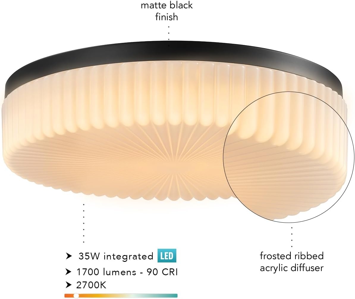 image:imageGlobe Electric 60309 2Light Flush Mount Ceiling Light Matte Black Antique Brass Accents Frosted Glass Shade Bedroom Lighting Fixtures Ceiling Dining Room Fixture Lighting for HallwayMatte Brass