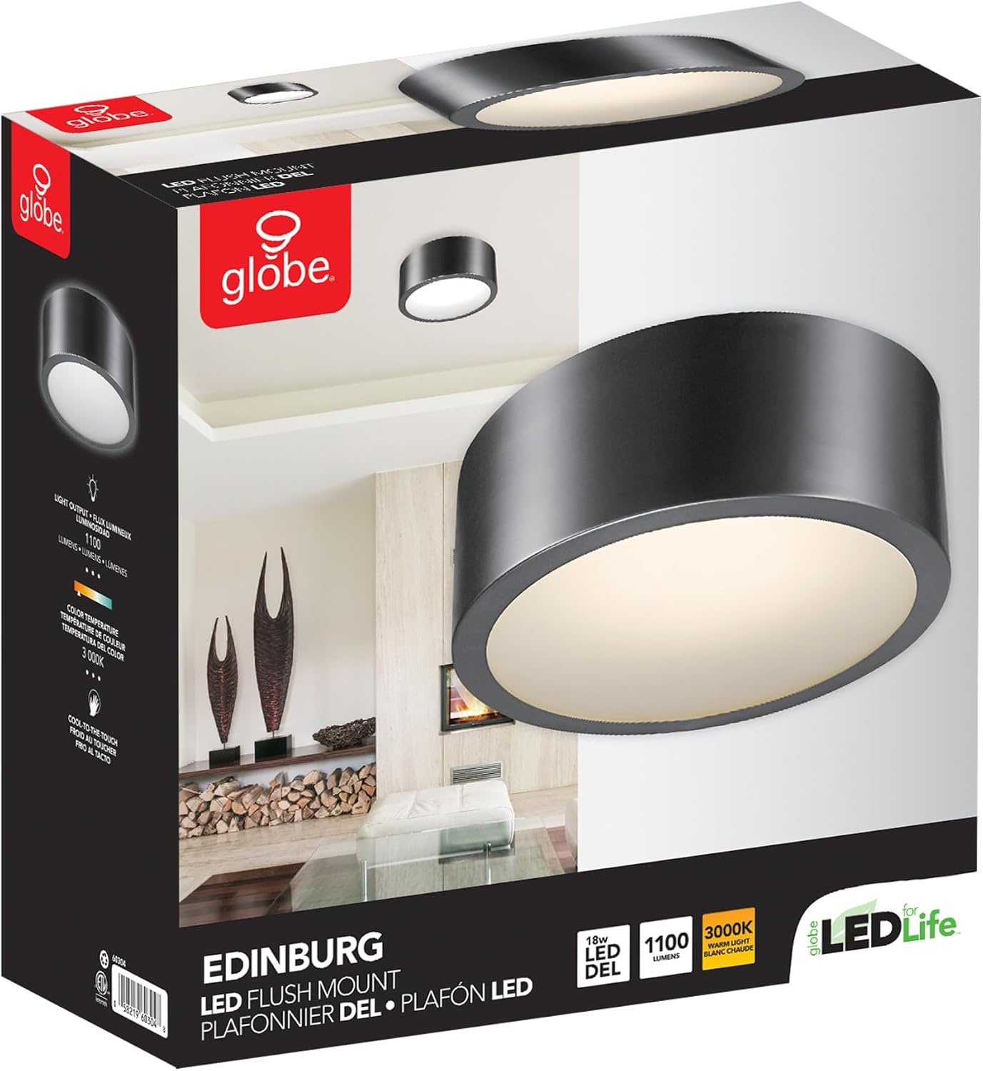 image:imageGlobe Electric 60309 2Light Flush Mount Ceiling Light Matte Black Antique Brass Accents Frosted Glass Shade Bedroom Lighting Fixtures Ceiling Dining Room Fixture Lighting for HallwayEdinburg Black