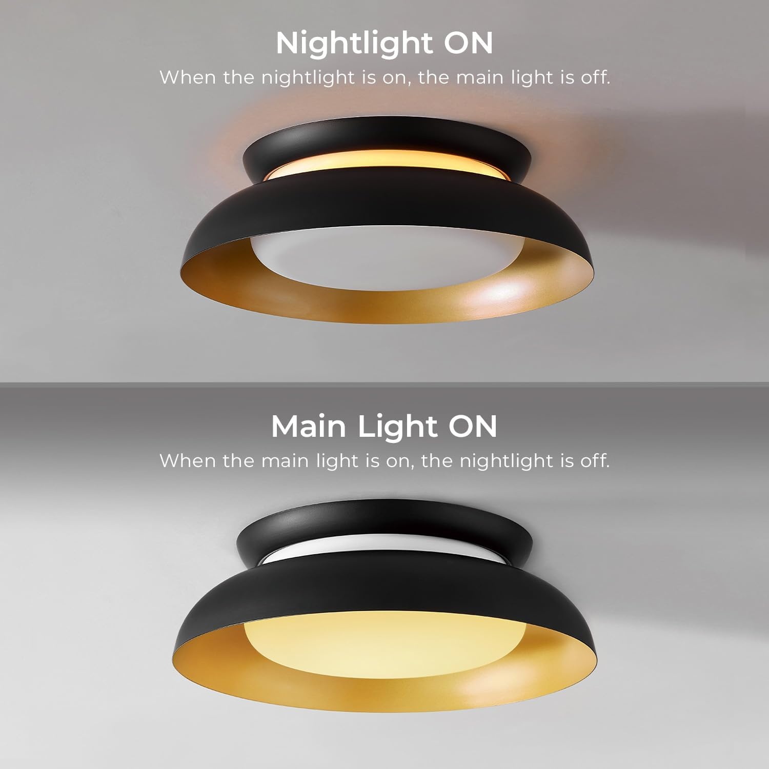 image:imageGlobe Electric 60309 2Light Flush Mount Ceiling Light Matte Black Antique Brass Accents Frosted Glass Shade Bedroom Lighting Fixtures Ceiling Dining Room Fixture Lighting for HallwayMatte Black and Gold