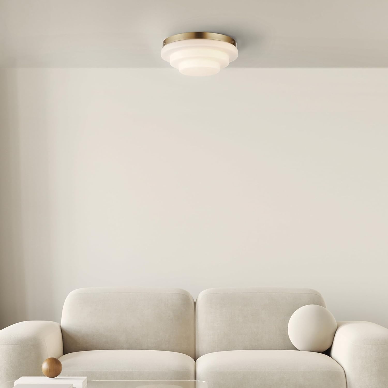 image:imageGlobe Electric 60309 2Light Flush Mount Ceiling Light Matte Black Antique Brass Accents Frosted Glass Shade Bedroom Lighting Fixtures Ceiling Dining Room Fixture Lighting for HallwayDevo