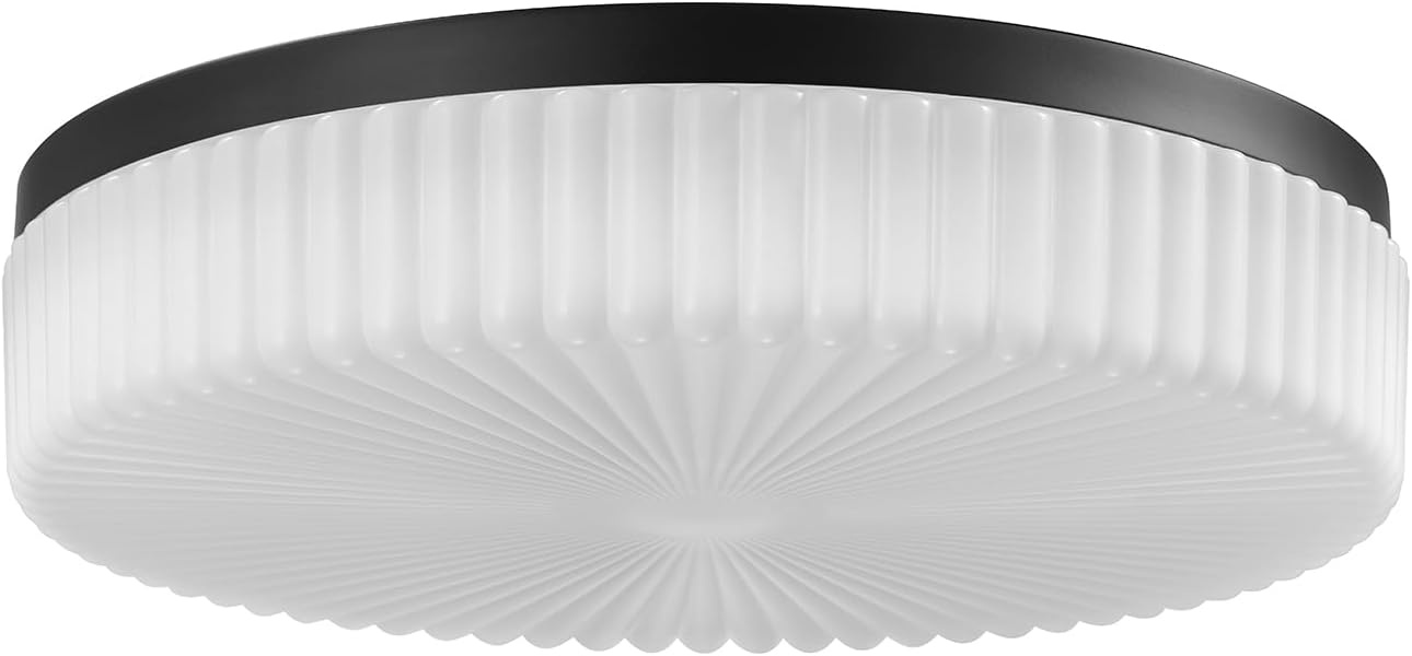 image:imageGlobe Electric 60309 2Light Flush Mount Ceiling Light Matte Black Antique Brass Accents Frosted Glass Shade Bedroom Lighting Fixtures Ceiling Dining Room Fixture Lighting for HallwayMatte Brass