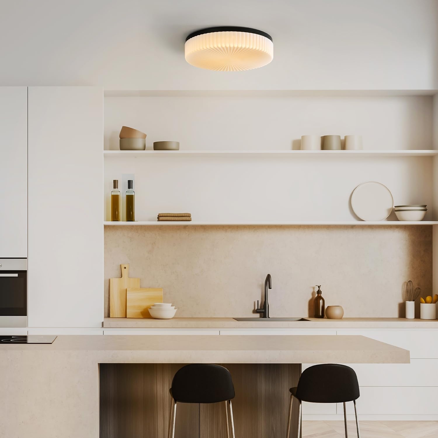 image:imageGlobe Electric 60309 2Light Flush Mount Ceiling Light Matte Black Antique Brass Accents Frosted Glass Shade Bedroom Lighting Fixtures Ceiling Dining Room Fixture Lighting for HallwayMatte Brass