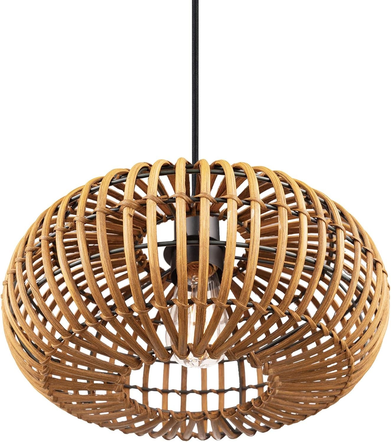 image:imageGlobe Electric 60332 Grant 1Light Pendant Lighting Twine Matte White White Fabric CordTrancoso