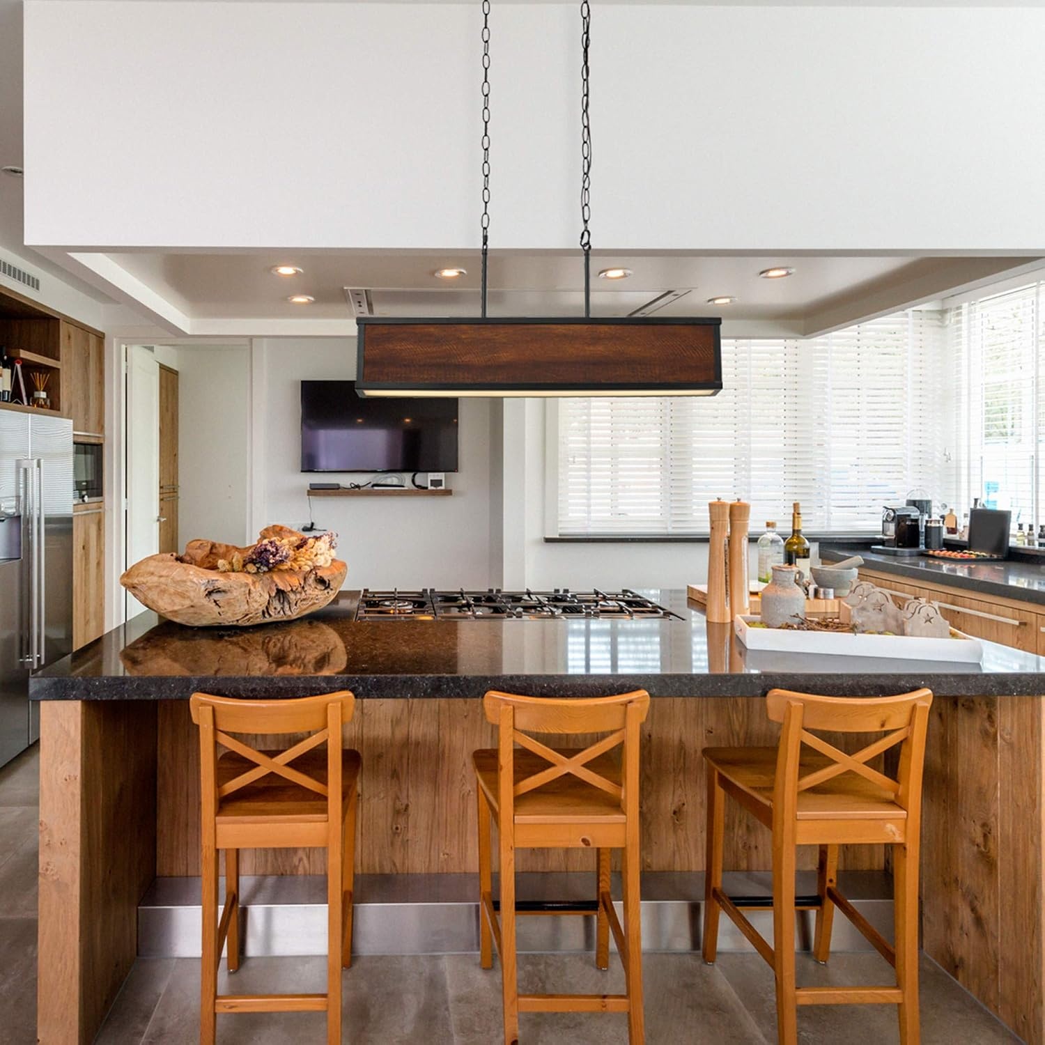 image:imageGlobe Electric 60334 Johnnie Pendant Lighting Faux WoodFaux Wood