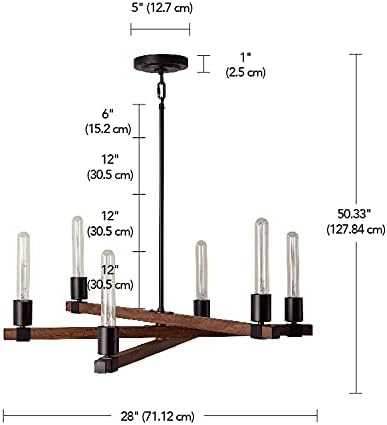 image:imageGlobe Electric 60340 Emery Pendant Lighting Matte Brass Bulb Not IncludedMatte Black Faux Wood