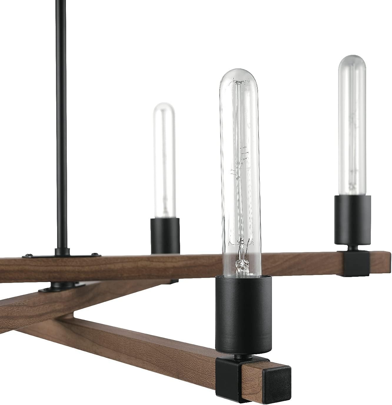 image:imageGlobe Electric 60340 Emery Pendant Lighting Matte Brass Bulb Not IncludedMatte Black Faux Wood