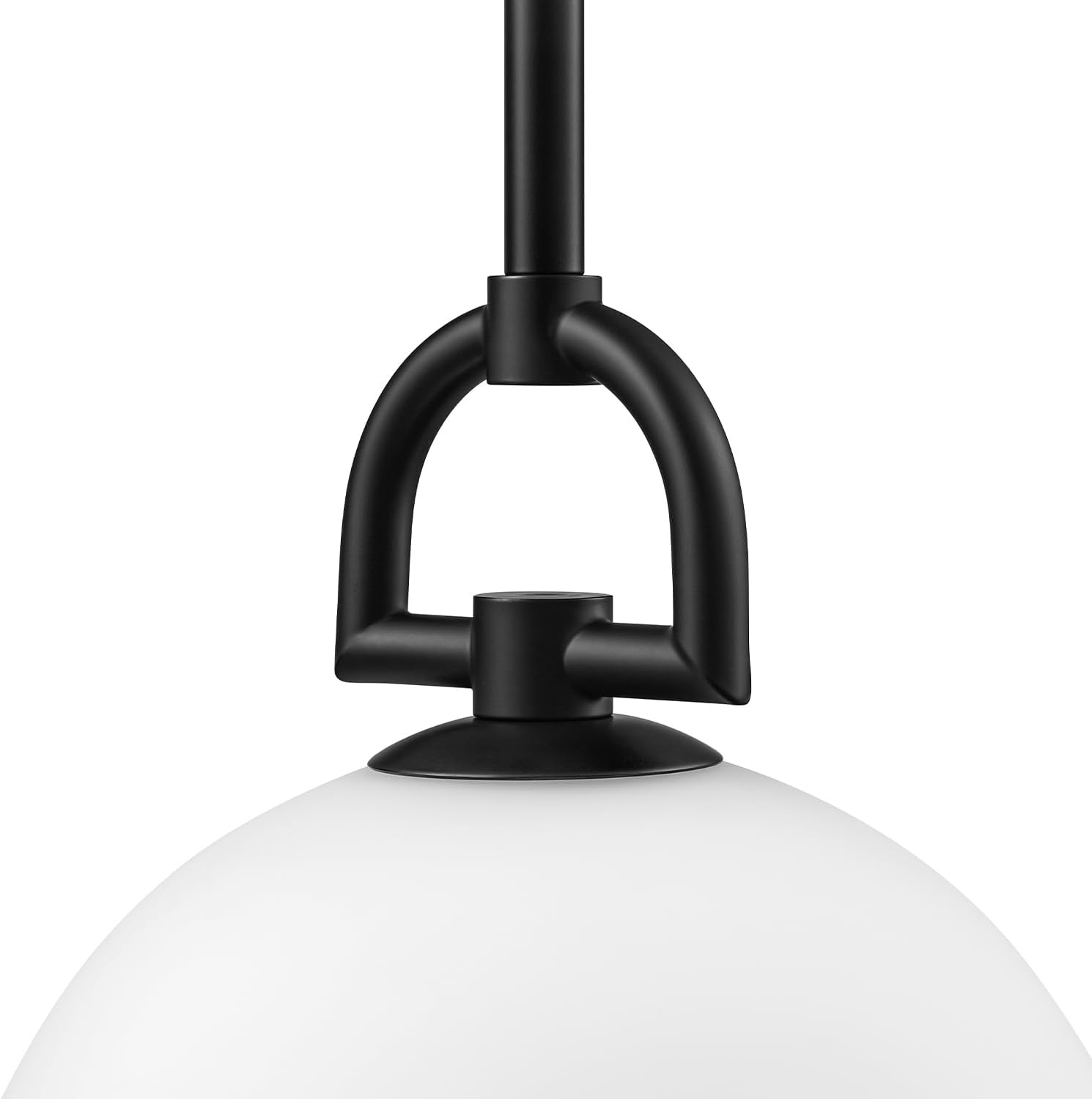 image:imageGlobe Electric 60403 1Light Pendant Light Fixture Matte White Brass Accents Fabric Cord Dining Room Fixture Kitchen Island Lighting Modern Living Room Pendant Light Hanging Lights for BedroomMatte Black