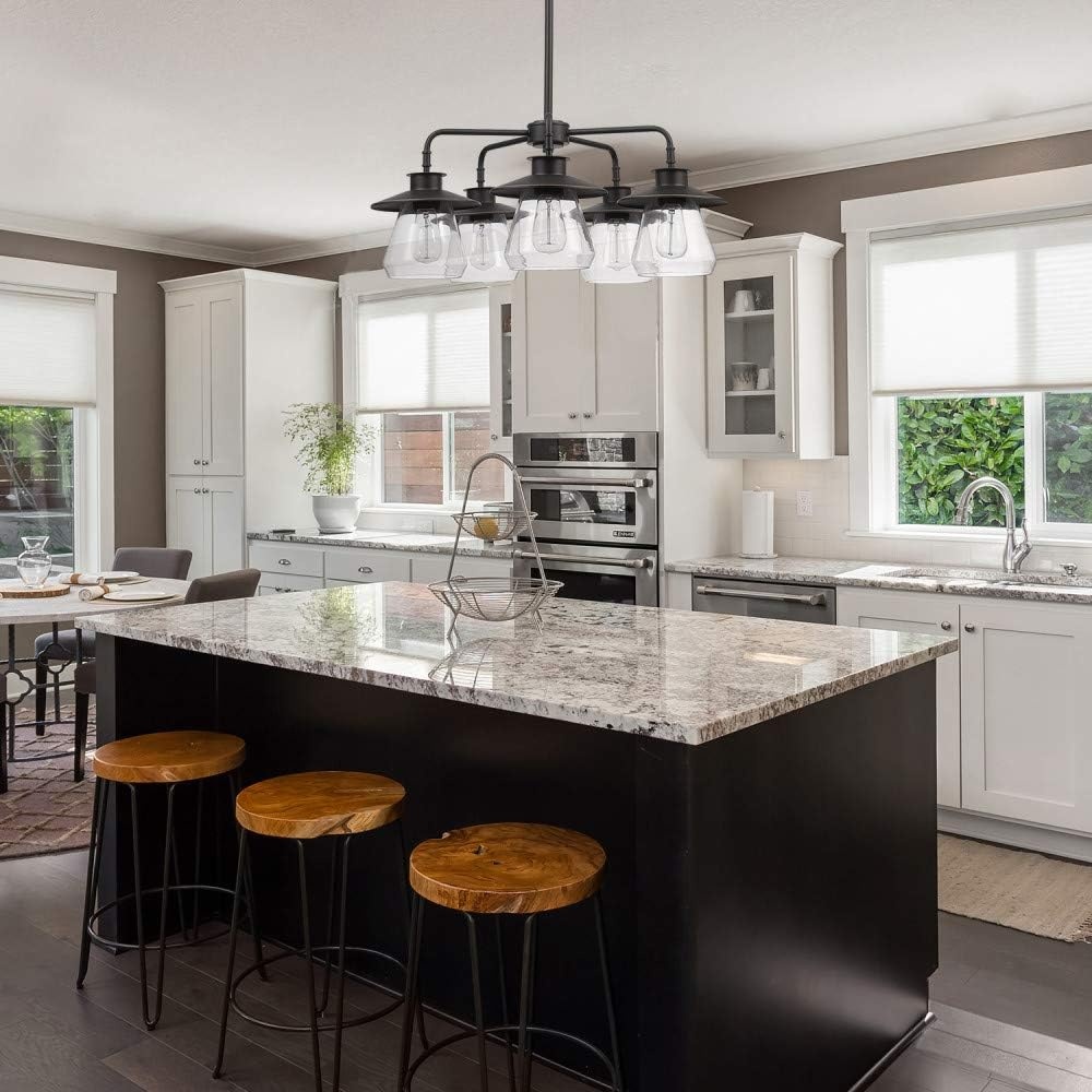image:imageGlobe Electric 60471 Nate 5Light Chandelier Oil Rubbed Bronze Clear Glass Shades Bulb Not Included