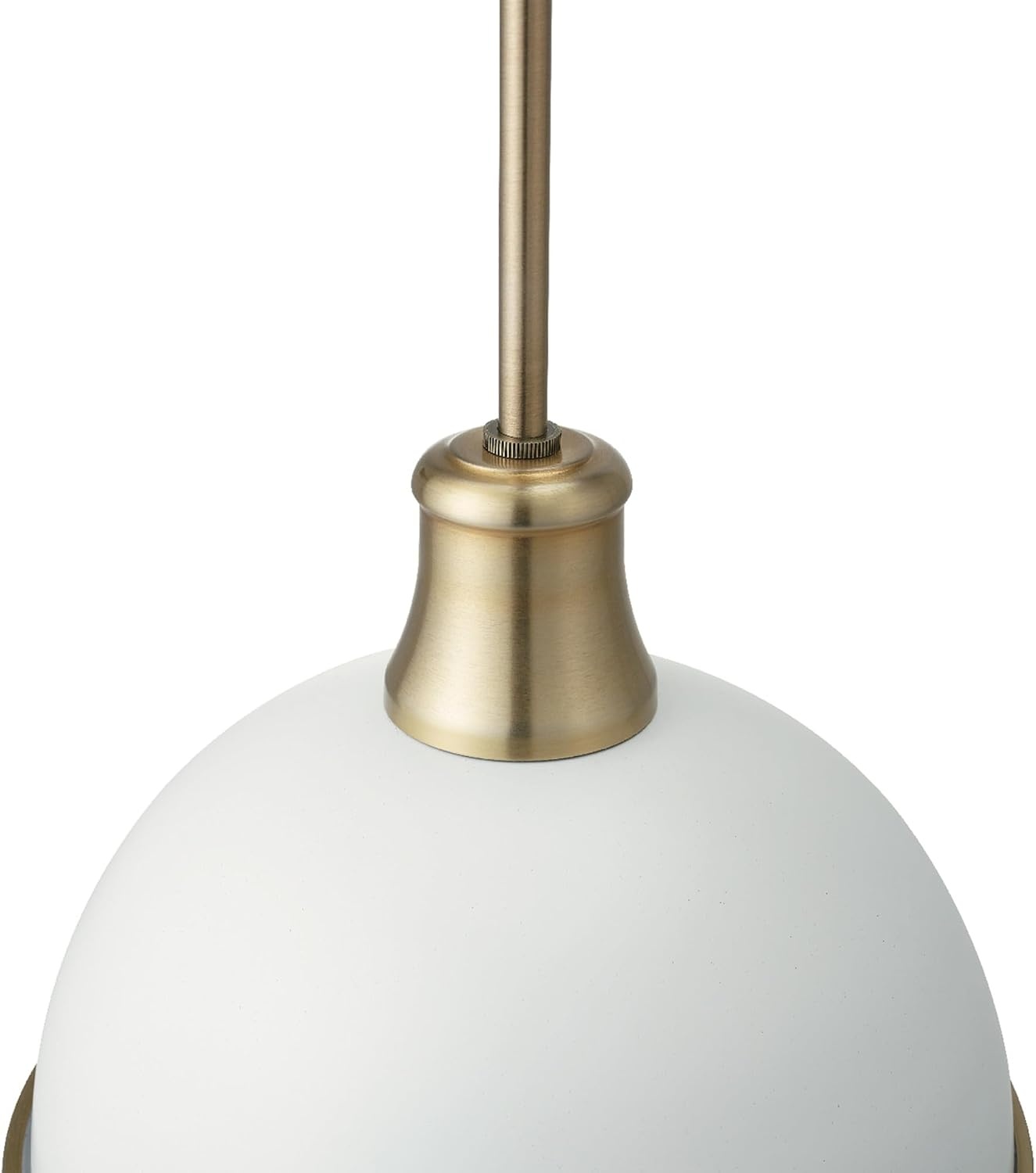 image:imageGlobe Electric 60885 3Light Linear Chandelier Matte White Brass Accents Adjustable Hanging Height Sloped or Vaulted Ceiling Modern Dimmable Lighting for Kitchen Island or Dining RoomWhite