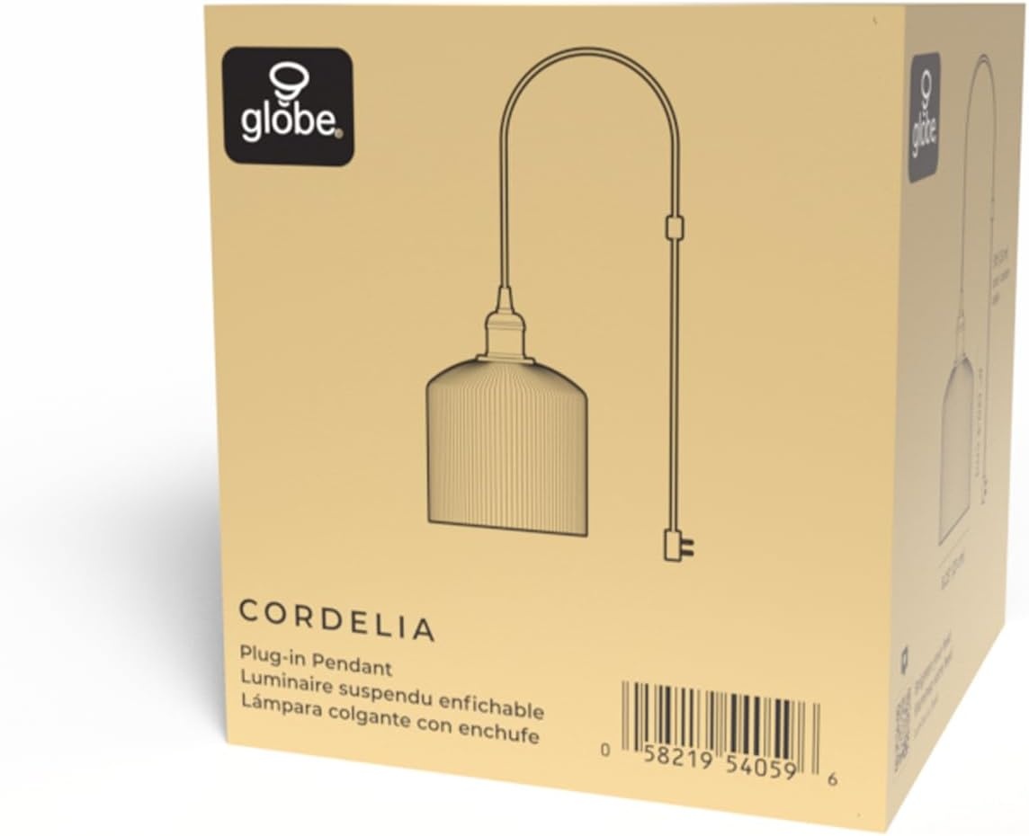 image:imageGlobe Electric 60885 3Light Linear Chandelier Matte White Brass Accents Adjustable Hanging Height Sloped or Vaulted Ceiling Modern Dimmable Lighting for Kitchen Island or Dining RoomWhite Resin Shade