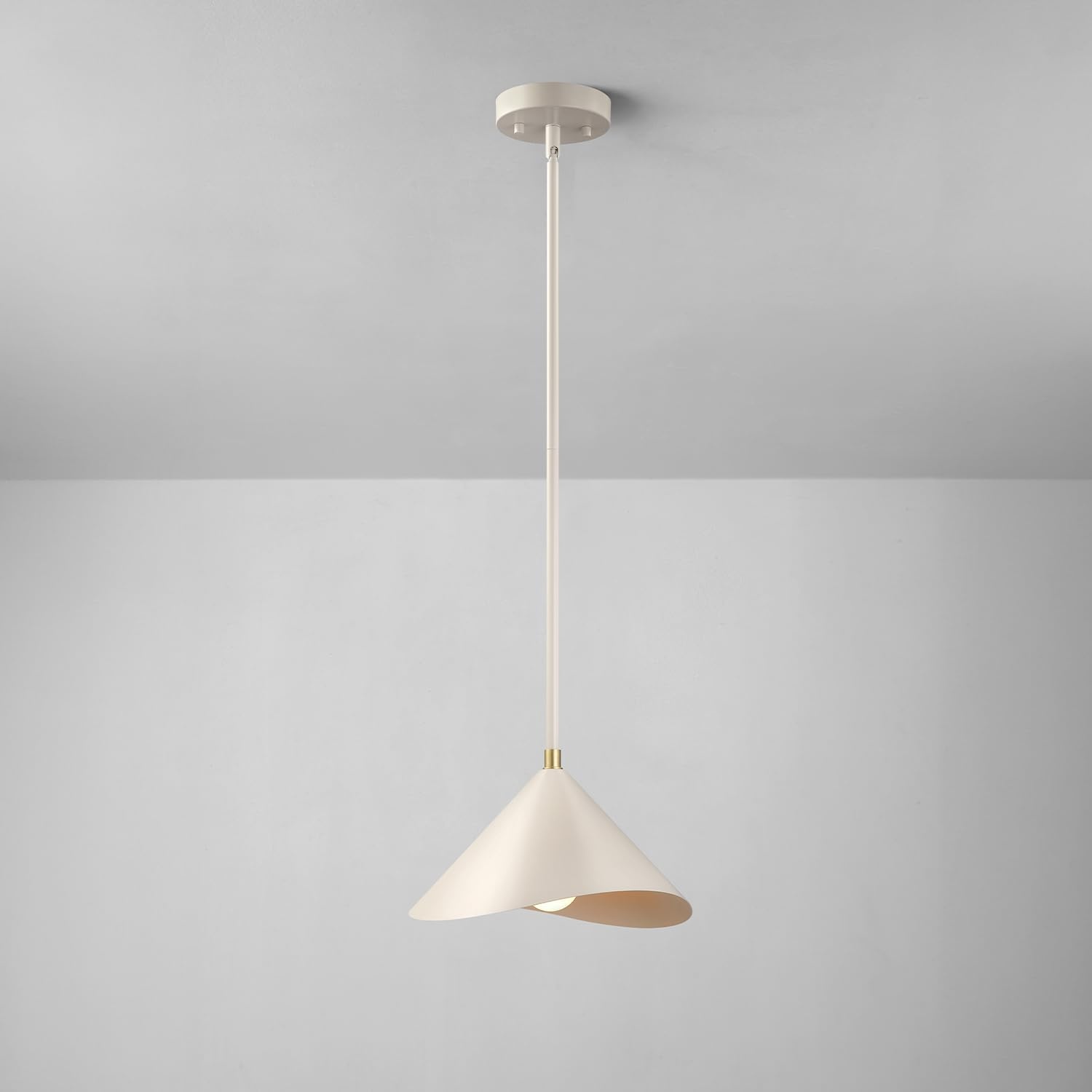image:imageGlobe Electric 60885 3Light Linear Chandelier Matte White Brass Accents Adjustable Hanging Height Sloped or Vaulted Ceiling Modern Dimmable Lighting for Kitchen Island or Dining RoomMatte Greige