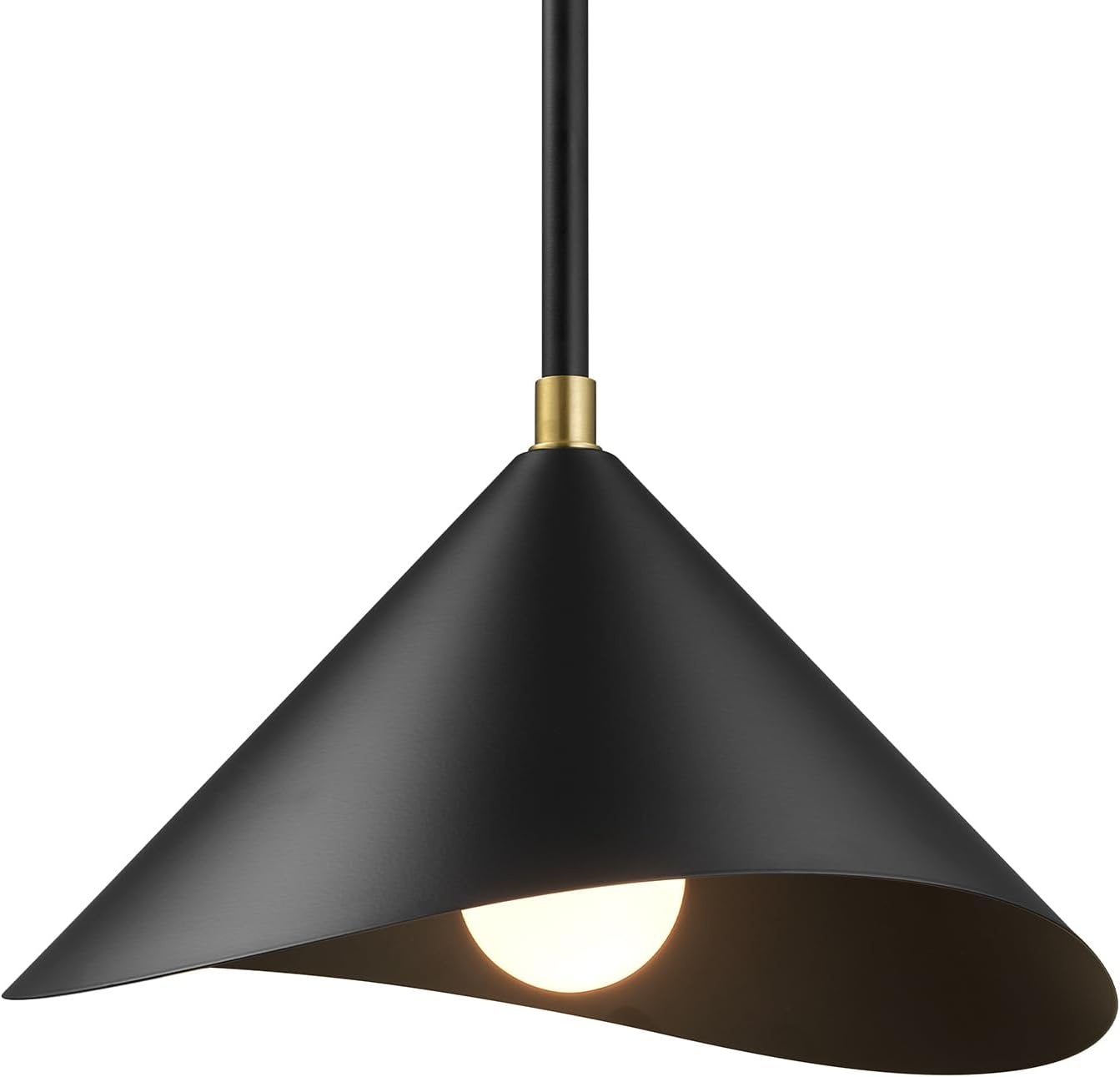 image:imageGlobe Electric 60885 3Light Linear Chandelier Matte White Brass Accents Adjustable Hanging Height Sloped or Vaulted Ceiling Modern Dimmable Lighting for Kitchen Island or Dining RoomMatte Brass White Shade