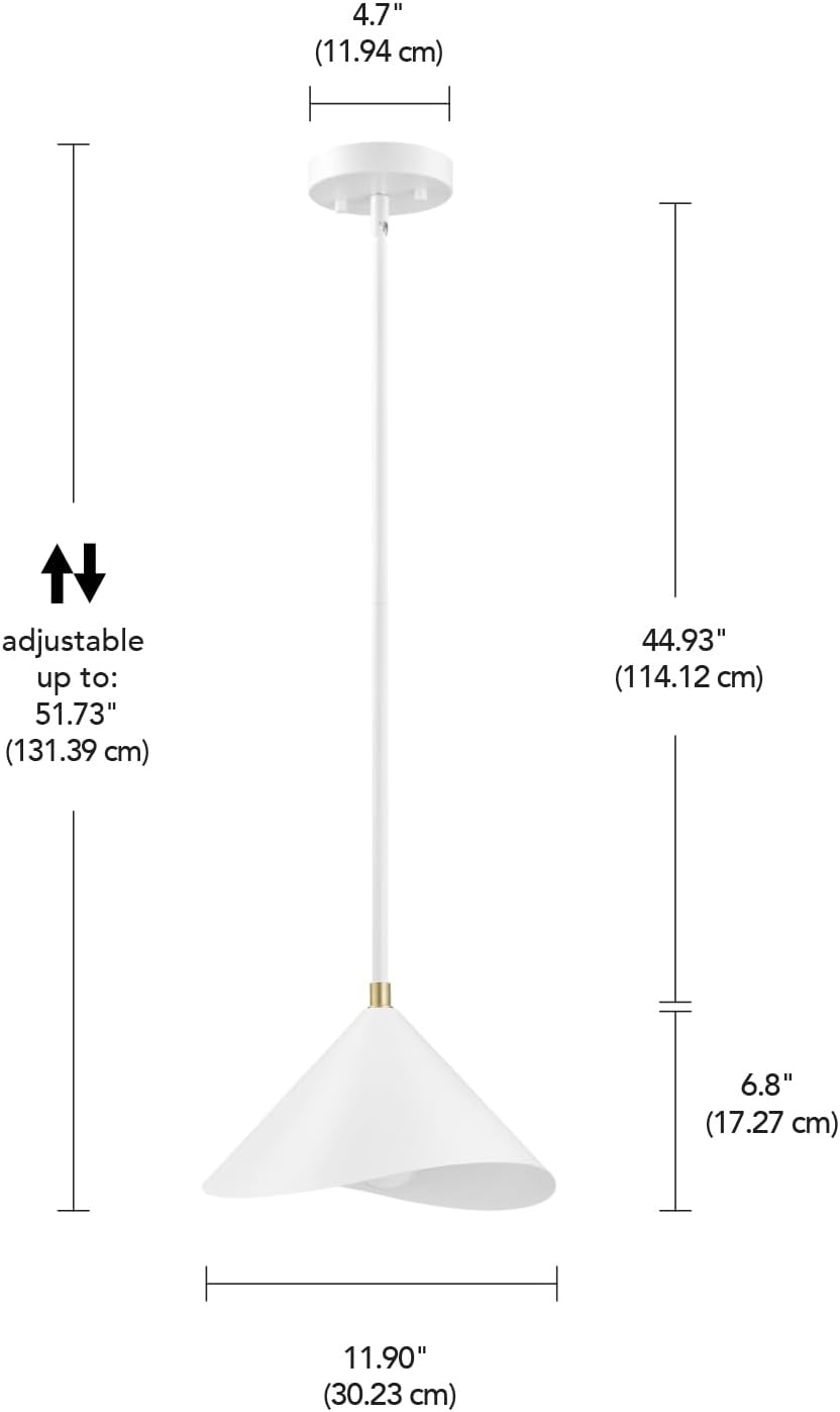 image:imageGlobe Electric 60885 3Light Linear Chandelier Matte White Brass Accents Adjustable Hanging Height Sloped or Vaulted Ceiling Modern Dimmable Lighting for Kitchen Island or Dining RoomMatte Brass Metal Shade