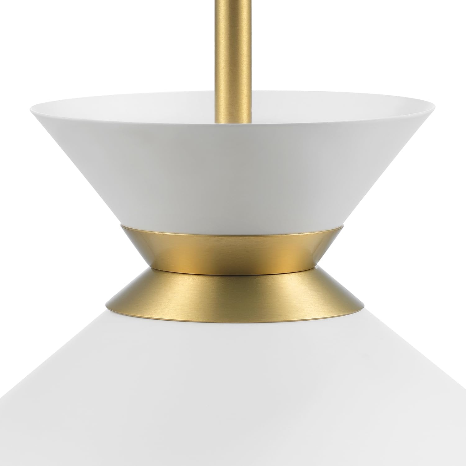 image:imageGlobe Electric 60885 3Light Linear Chandelier Matte White Brass Accents Adjustable Hanging Height Sloped or Vaulted Ceiling Modern Dimmable Lighting for Kitchen Island or Dining RoomMatte Brass