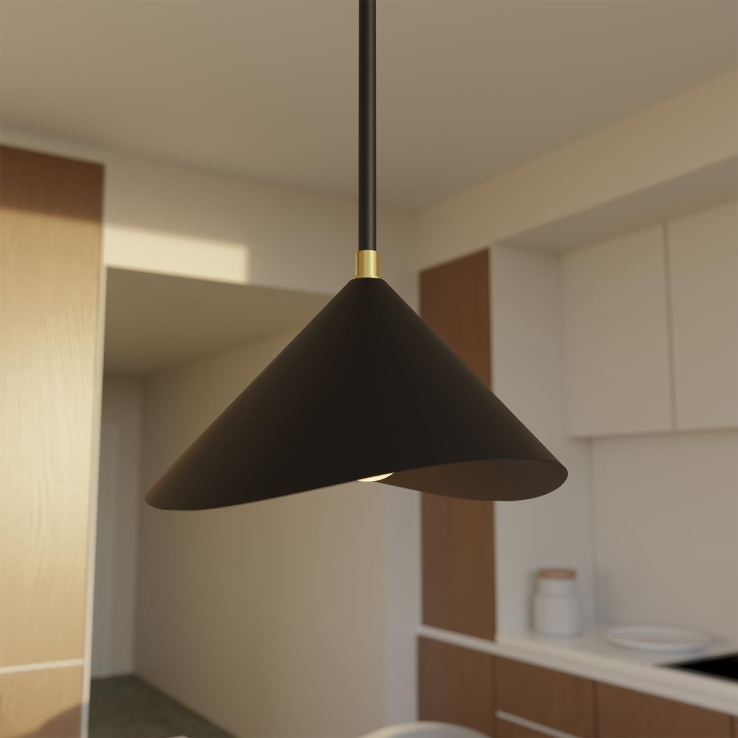 image:imageGlobe Electric 60885 3Light Linear Chandelier Matte White Brass Accents Adjustable Hanging Height Sloped or Vaulted Ceiling Modern Dimmable Lighting for Kitchen Island or Dining RoomMatte Brass White Shade