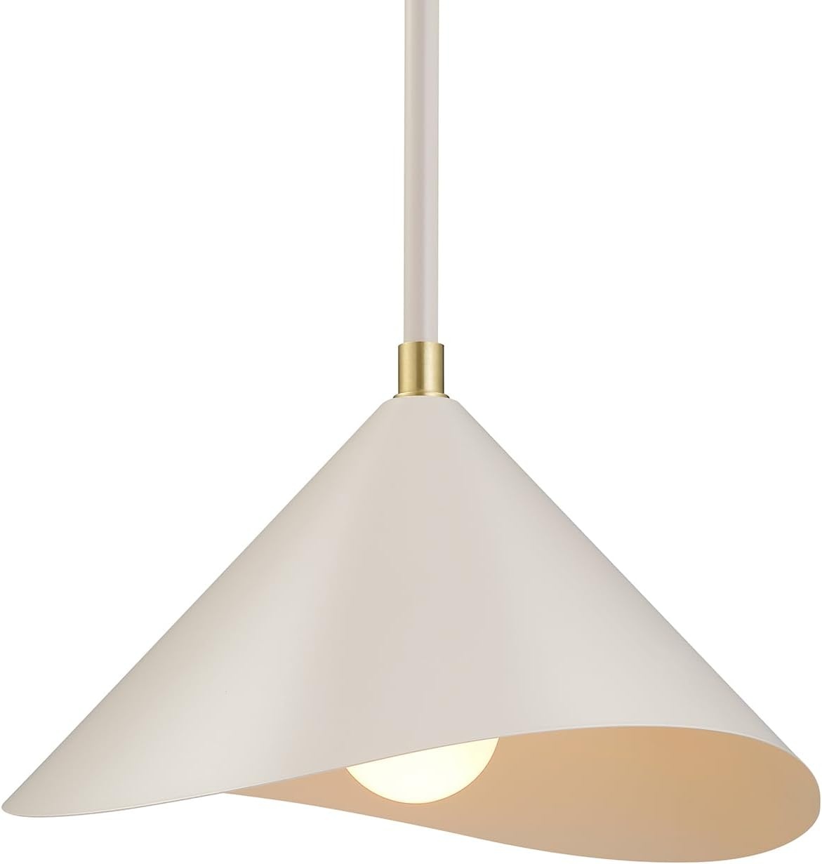image:imageGlobe Electric 60885 3Light Linear Chandelier Matte White Brass Accents Adjustable Hanging Height Sloped or Vaulted Ceiling Modern Dimmable Lighting for Kitchen Island or Dining RoomMatte Greige