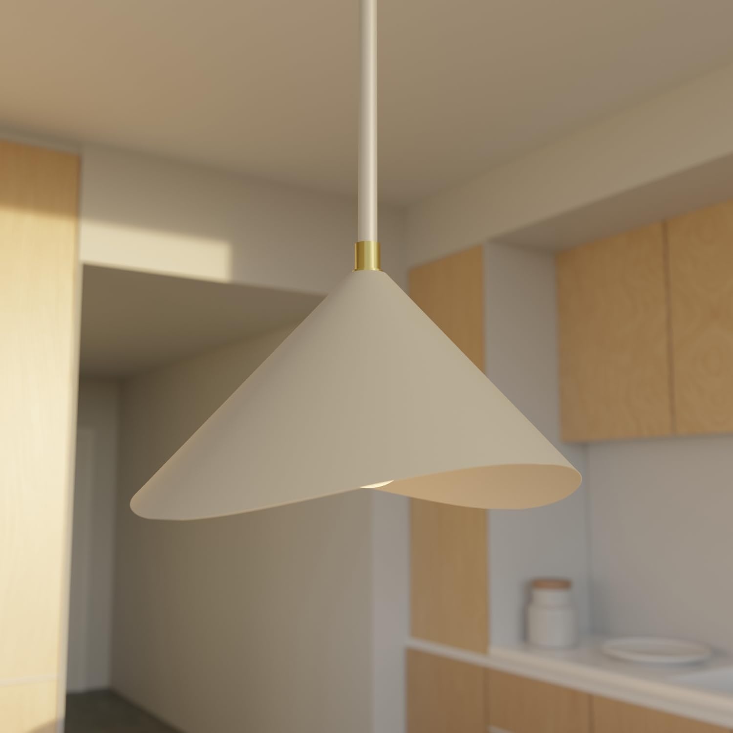 image:imageGlobe Electric 60885 3Light Linear Chandelier Matte White Brass Accents Adjustable Hanging Height Sloped or Vaulted Ceiling Modern Dimmable Lighting for Kitchen Island or Dining RoomMatte Greige