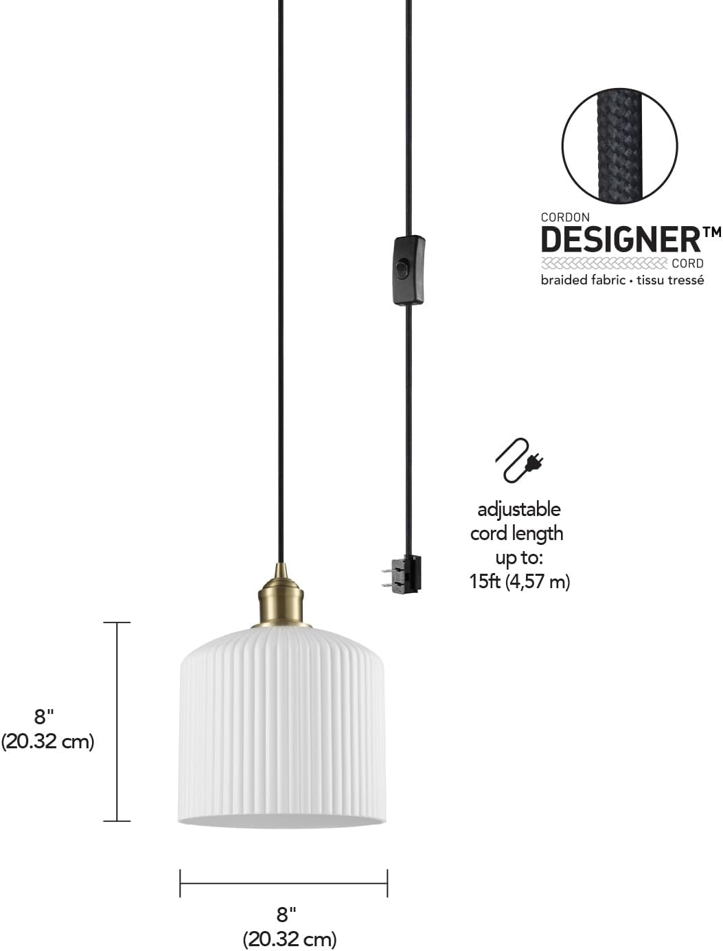 image:imageGlobe Electric 60885 3Light Linear Chandelier Matte White Brass Accents Adjustable Hanging Height Sloped or Vaulted Ceiling Modern Dimmable Lighting for Kitchen Island or Dining RoomWhite Resin Shade
