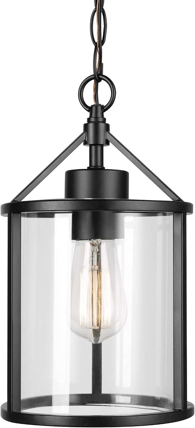 image:imageGlobe Electric 60886 Heath 3Light Convertible Flush Mount Ceiling Light Chandelier Matte Black Bulb Not IncludedBlack Clear Glass