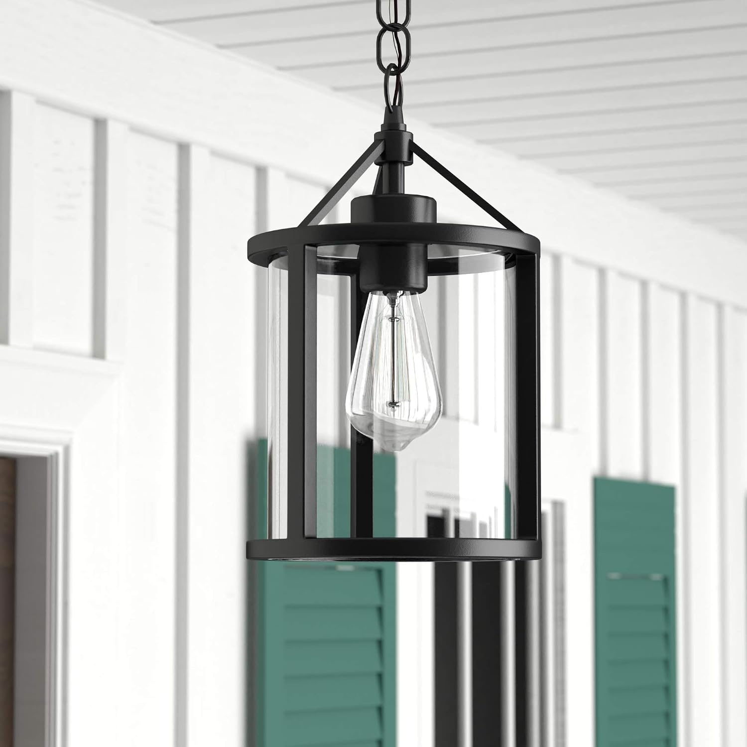 image:imageGlobe Electric 60886 Heath 3Light Convertible Flush Mount Ceiling Light Chandelier Matte Black Bulb Not IncludedBlack Clear Glass