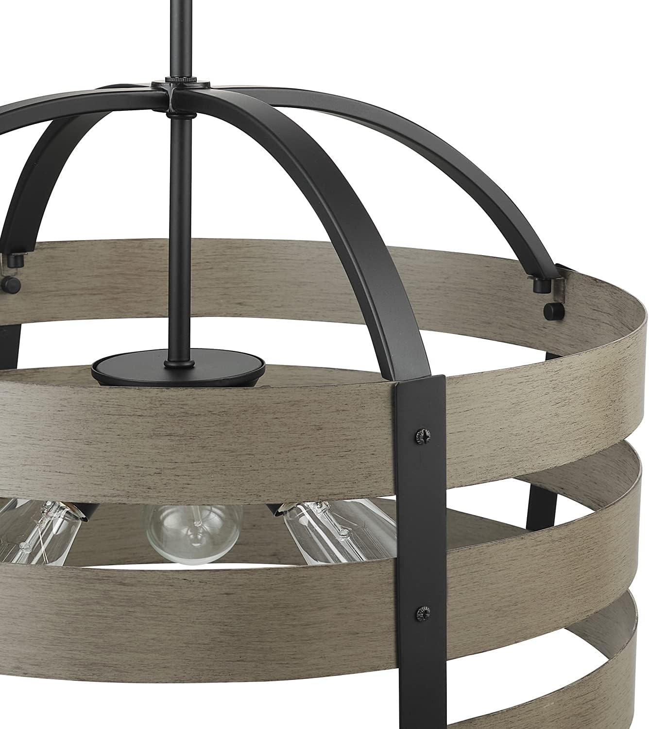 image:imageGlobe Electric 60886 Heath 3Light Convertible Flush Mount Ceiling Light Chandelier Matte Black Bulb Not IncludedMatte Black Faux Wood